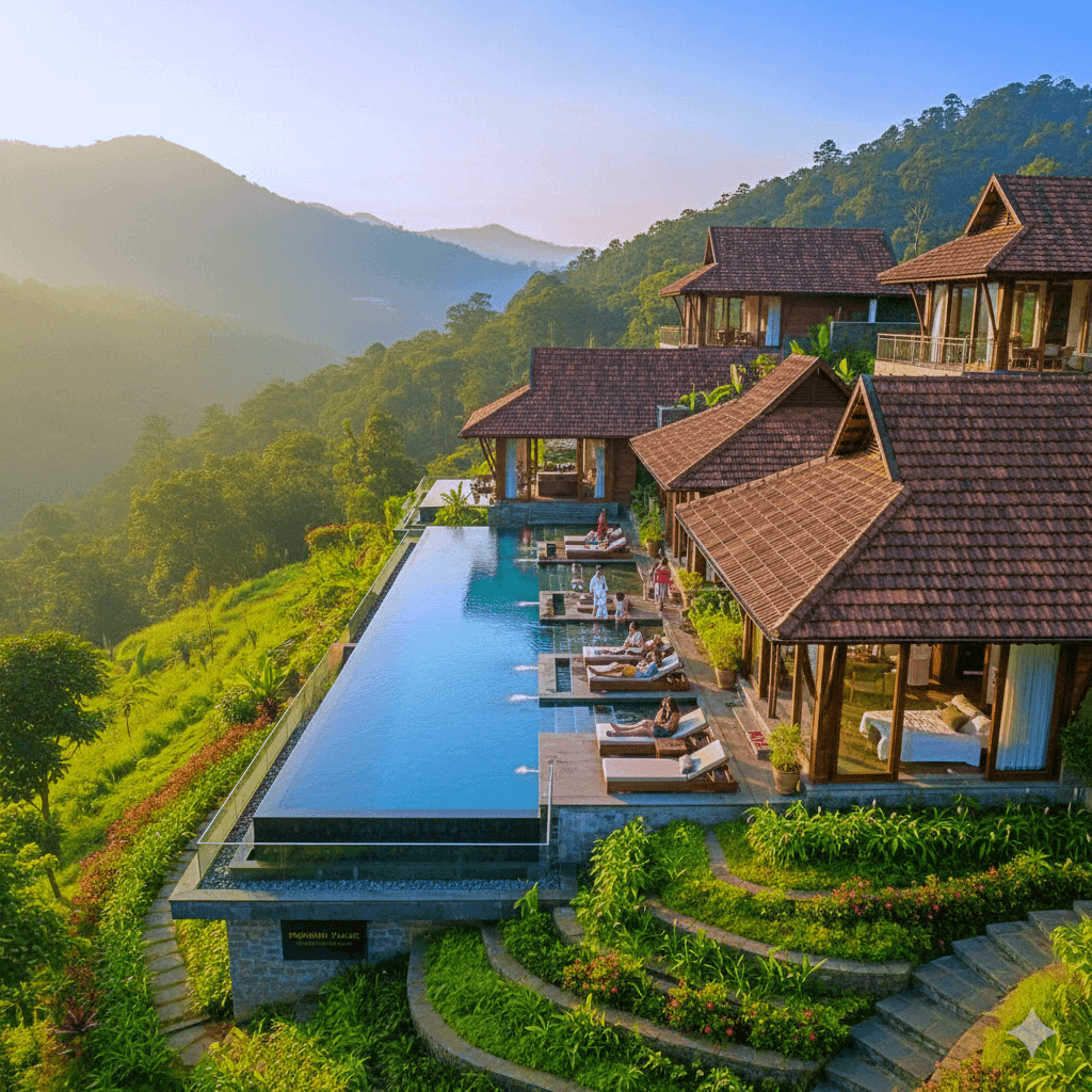 Private villa at Spice Garden Villas nestled within a plantation.