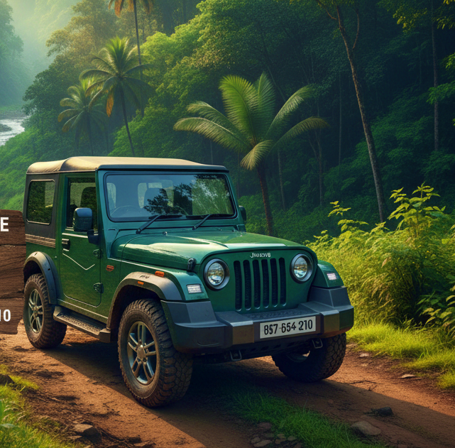 A used Mahindra jeep for sale.